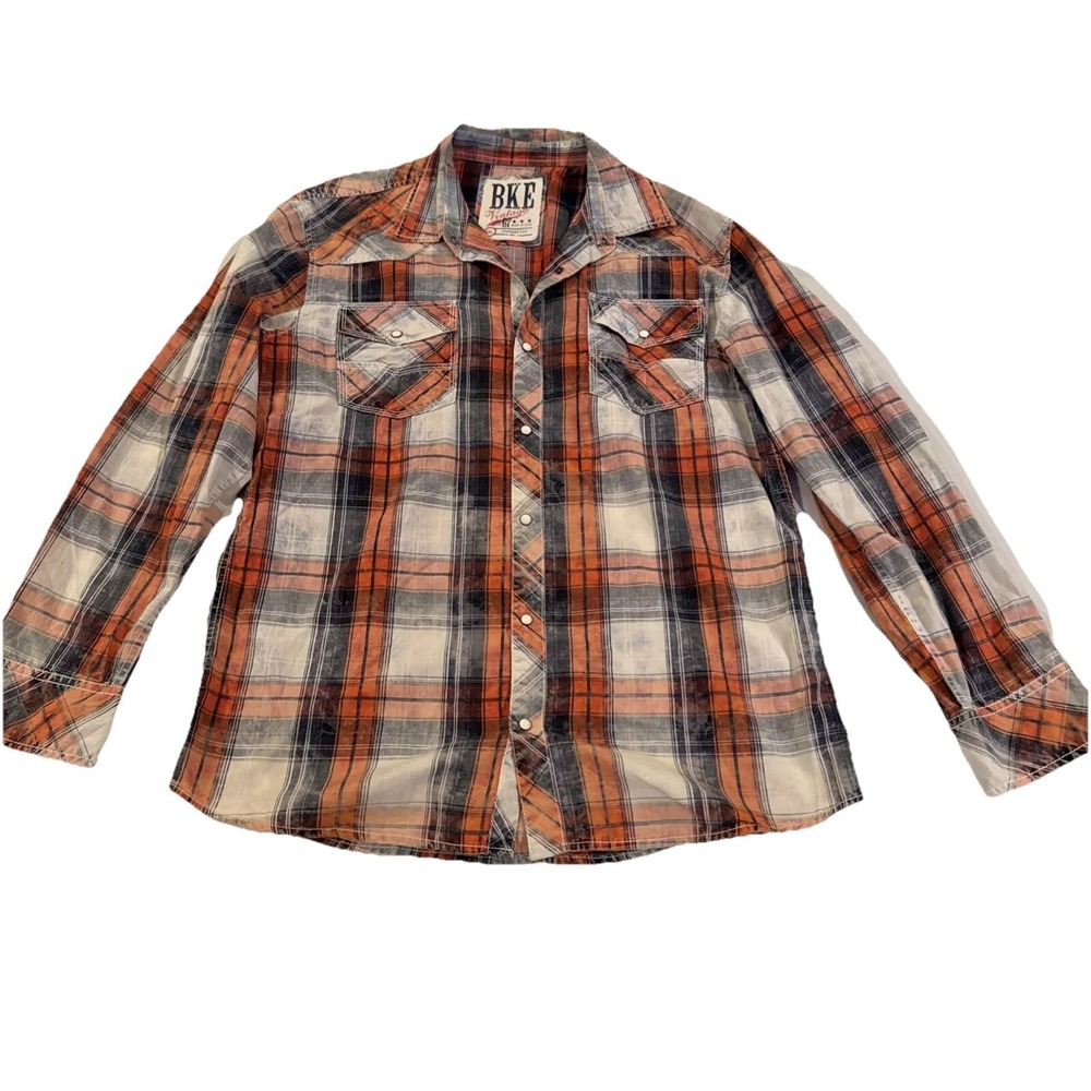 Men's XL Long Sleeved Shirt BKe Vintage Standard Fit Extra Extra Large